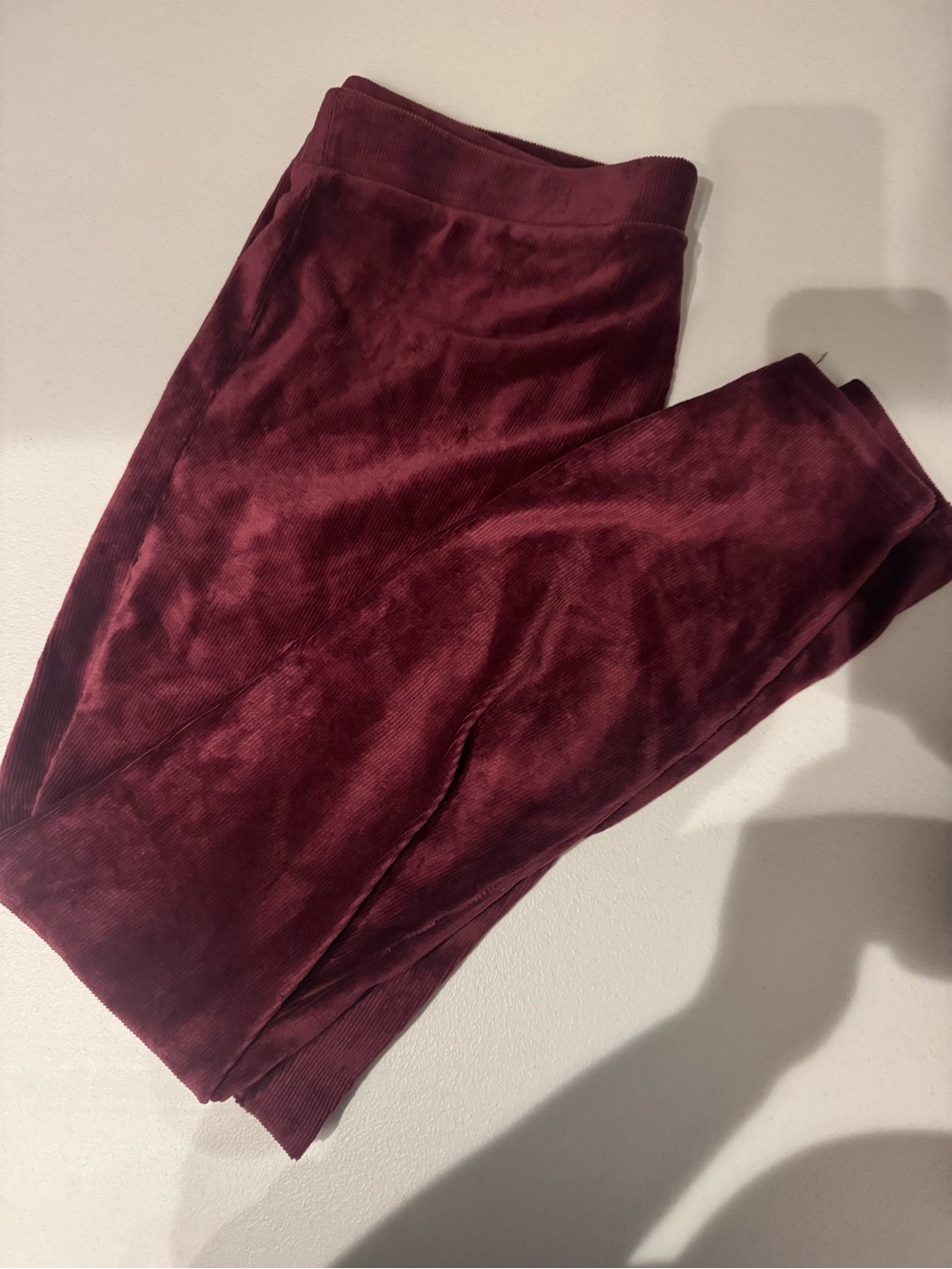 LuLaRoe Women's Corduroy Leggings in Burgundy